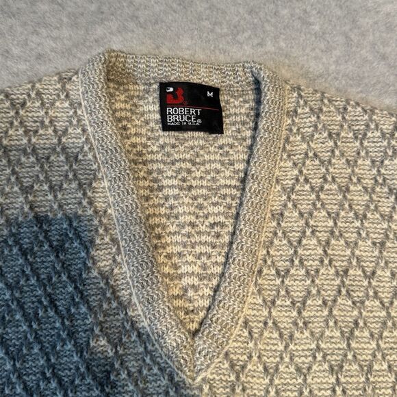 Robert Bruce Wool Vest Mens Small Gray Sleeveless Jumper Sweater Vneck - Picture 3 of 11